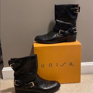 Black combat booties